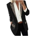 thumbnail image 1 of ZVNAΖH Womens Casual Blazers Open Front Long Sleeve Work Office Jackets Leopard Print Notch Laple Outwear, 1 of 3