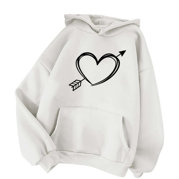 ZVNAΖH Womens Hoodies Pullover Sweatshirt with Pockets Love Heart Graphic Sweatshirt, Valentine's Day, Gifts for Women