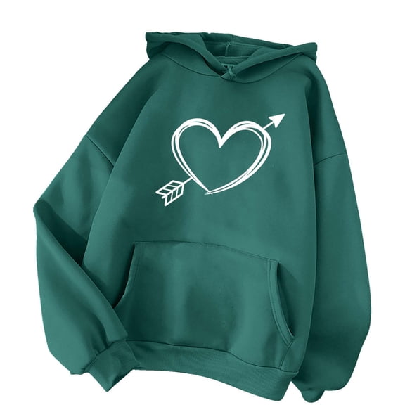 ZVNAΖH Womens Hoodies Pullover Sweatshirt with Pockets Love Heart Graphic Sweatshirt, Valentine's Day, Gifts for Women