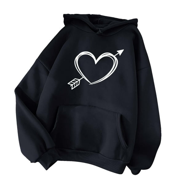 ZVNAΖH Womens Hoodies Pullover Sweatshirt with Pockets Love Heart Graphic Sweatshirt, Valentine's Day, Gifts for Women