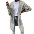 thumbnail image 1 of ZVNAΖH Womens Long Cardigan Sweaters Fall Winter Cardigan Solid Color Open Front Cardigan No Button Cardigan Sweaters On Clearance, 1 of 6