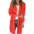 thumbnail image 1 of ZVNAΖH Womens Long Sleeve Blazer Open Front Cardigan Jacket Casual Work Office Blazer Trench Coat Fall Winter Outfits, 1 of 6