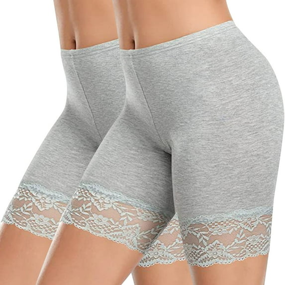 ZVNAΖH Womens Shapewear Underwear, Mid Waist Hip Lift Compression Panties, Lace Patchwork, 2 Packs Clearance Sale, Plus Size Comfortable Underpants, Sizes S-XXL