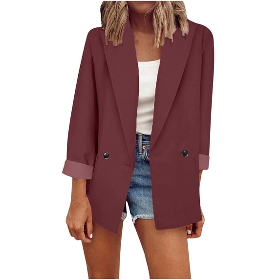 ZVNAΖH Womens Single-Breasted Blazer Lightweight Office Work Suit Jacket Spring Fall Outfits