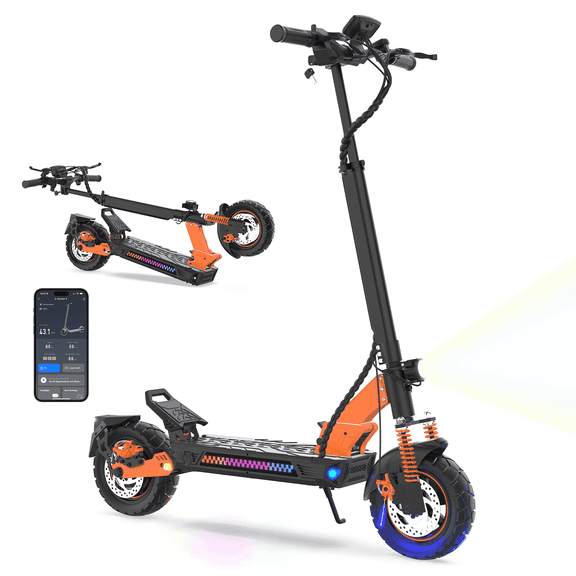 ZVOFB Electric Scooter for Adults 1000W Off Road,28MPH 28 Miles Range,,330lbs Load,APP Control,Adjustable Handlebar Height,All-Terrain Folding E-Scooter E3S