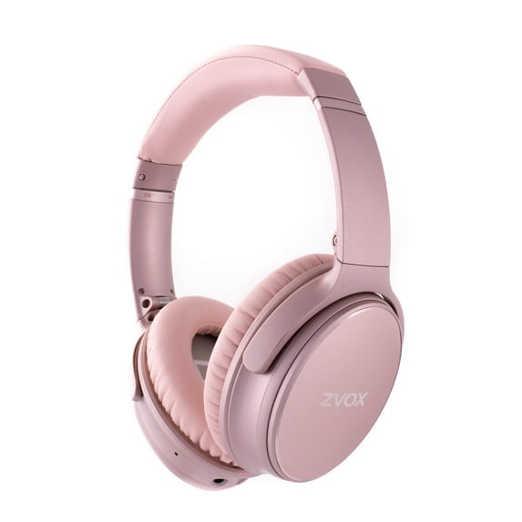 ZVOX AV50 Noise Cancelling Over Ear Bluetooth Headphones, Rose Gold