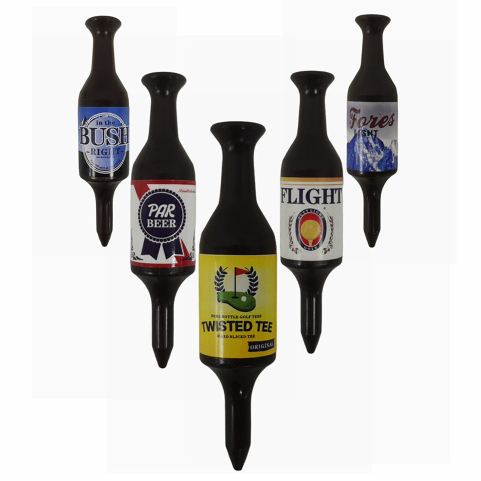ZVVN 5Pack Beer Bottle Golf Tees, Virtually Unbreakable and Recyclable