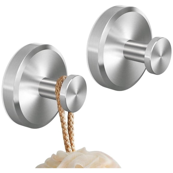 ZVZM Luxe Hold No-Drill Hooks, Stainless Steel Waterproof Towel Hooks for Bathrooms, Suction Cup Hooks for Inside Shower,Glass,Window,Glass Shower Doors, Mirrors (2 pack)