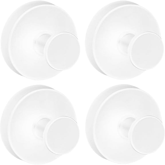 ZVZM Luxe Hold No-Drill Hooks, Stainless Steel Waterproof Towel Hooks for Bathrooms, Suction Cup Hooks for Inside Shower,Glass,Window,Glass Shower Doors, Mirrors (4 pack)