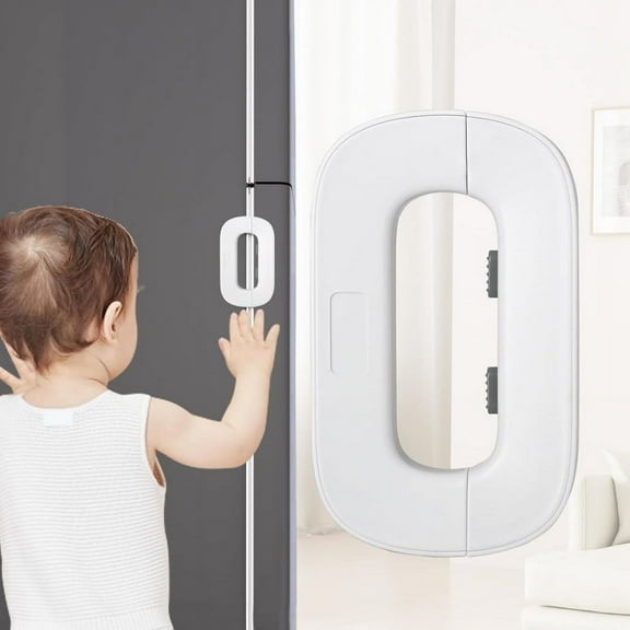 ZVZM Refrigerator Fridge Freezer Door Lock Latches, Versatile Baby Safety Locks for Toddler Kids, Adhesive Square Shape, White, 2 Piece