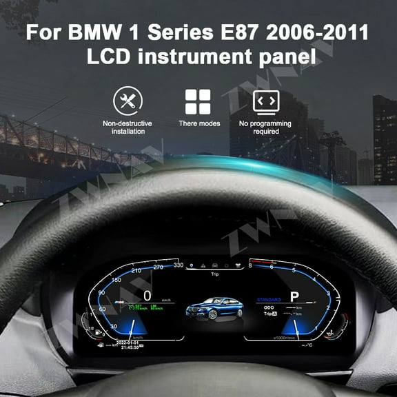 ZWNAV 12.3 Inch Car LCD Digital Instrument Panel Cluster Speedometer for BMW 1 Series (E87) 2006-2011 Multimedia Player