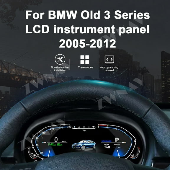 ZWNAV 12.3 Inch Car LCD Digital Instrument Panel Cluster Speedometer for BMW 3 Series 2005-2012
