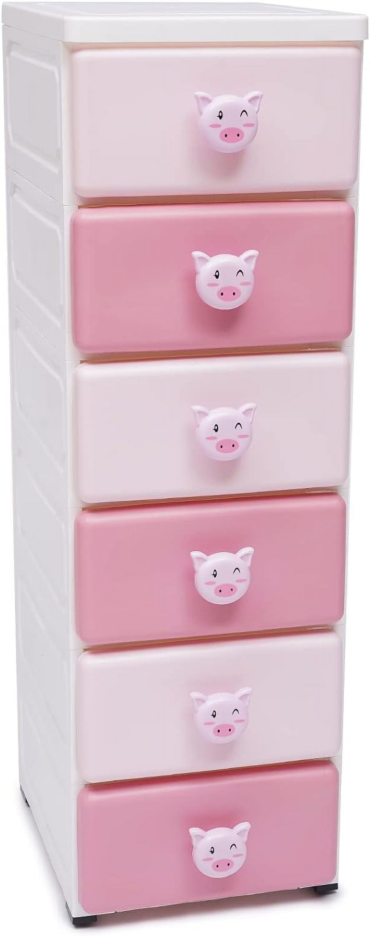 CHNKH 6Layers Cute Pink Piggy Bins Boxes Plastic