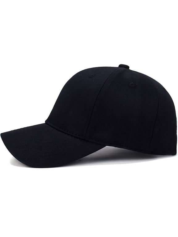 Solid Color Baseball Cap Breathable Snapback Hat Sun Hat for Men Women, Washed-Cotton Plain Baseball Cap, Vintage Adjustable Unstructured Hats, Black, One Size