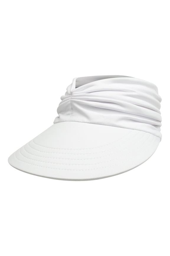 Sun Visor Hat for Women Wide Brim Sun Visor Hat with Ponytail Hole Summer Beach Caps for Beach Running Hiking Fishing Outdoor Lightweight Foldable Ponytail Cap, White, One Size