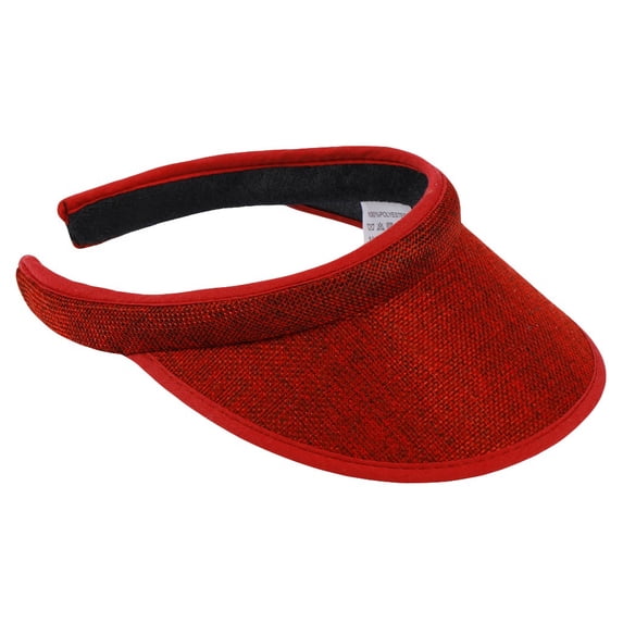 ZWGHEBK Sun Visor Hats Men Women Summer Beach Cap Sport Visors for Running Cycling Fishing Wide Brim Clip on Sun Caps for Outdoor, Red, One Size
