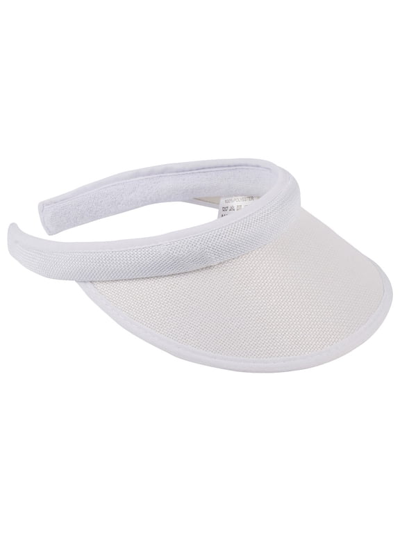 Sun Visor Hats Men Women Summer Beach Cap Sport Visors for Running Cycling Fishing Wide Brim Clip on Sun Caps for Outdoor, White, One Size