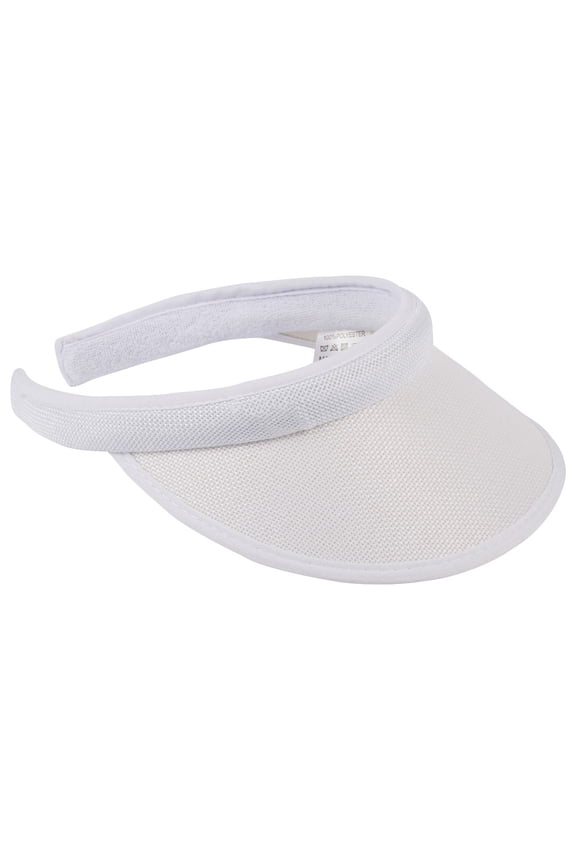 Sun Visor Hats Men Women Summer Beach Cap Sport Visors for Running Cycling Fishing Wide Brim Clip on Sun Caps for Outdoor, White, One Size