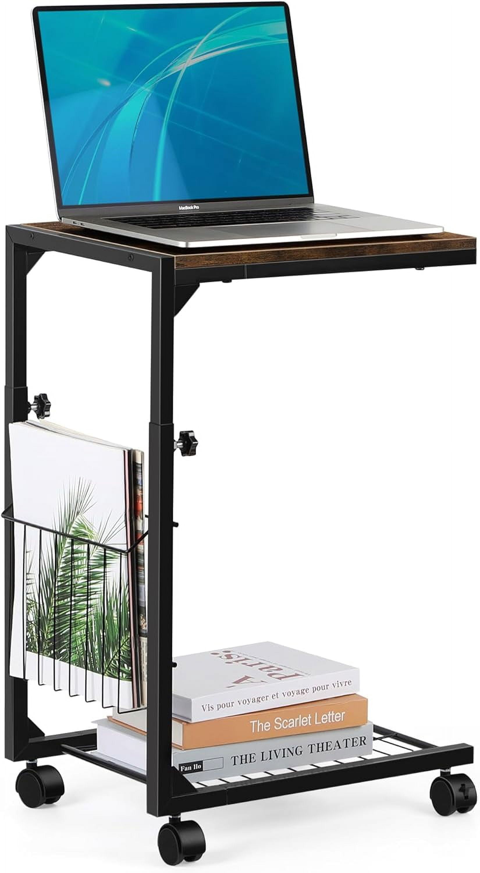 ZWGHLI Adjustable C Side Tables Living Room with Wheels Room and