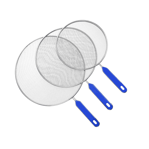 ZWHong 13",11.4",9.8" Stainless Steel Fine Mesh Splatter Screen,Splatter Guard Splash-Proof Oil Splatter Screen Temperature Resistant Splatter Screen Strainer for Cooking Frying Pan
