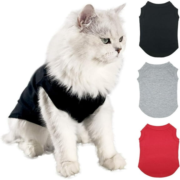 ZWHong 3-Pack Puppy Vest T-Shirt Sleeveless Garment, Dog Shirt Pet Clothing Blank Garment, Dog Soft Breathable Garment Set for Small Extra Small Medium Dogs and Cats