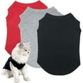thumbnail image 1 of ZWHong 3-Pack Puppy Vest T-Shirt Sleeveless Garment, Dog Shirt Pet Clothing Blank Garment, Dog Soft Breathable Garment Set for Small Extra Small Medium Dogs and Cats, 1 of 6