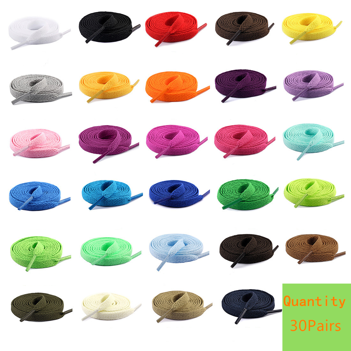 ZWHong 30 Pairs Colored Shoe Laces, 48 Inch Extra Long Flat Shoelaces ...