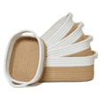 thumbnail image 1 of ZWHong 5-Piece Small Woven Basket Set, Natural Cotton Rope Storage Bins with Handles, Organizing Baskets for Bathroom, Nursery, Shelves, Gifts,  (Khaki), 1 of 6