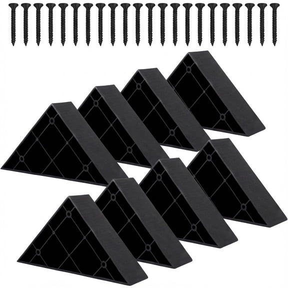 ZWHong 8 PCS Couch Feet Replacement, Plastic Triangle Sofa Legs with Screws, Chair Legs for Tables, Dresser, Coffee Tables, Cabinets & Bed Risers, Black