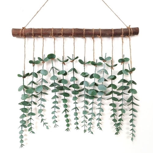ZWHong -Artificial Eucalyptus Wall Decor - Wall Hanging Eucalyptus Greenery Gives Any Room A Natural, Trendy, Modern Feel - Boho Bedroom Decorations, Bathroom Wall Decor, Kitchen Decorations