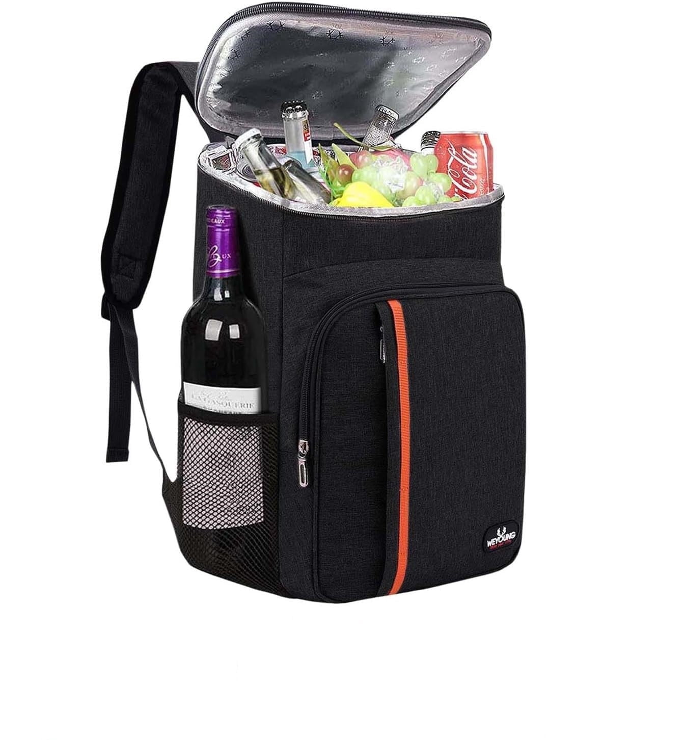 ZWHong Black Insulated Cooler Backpack, 20L Leak-Proof Lightweight ...