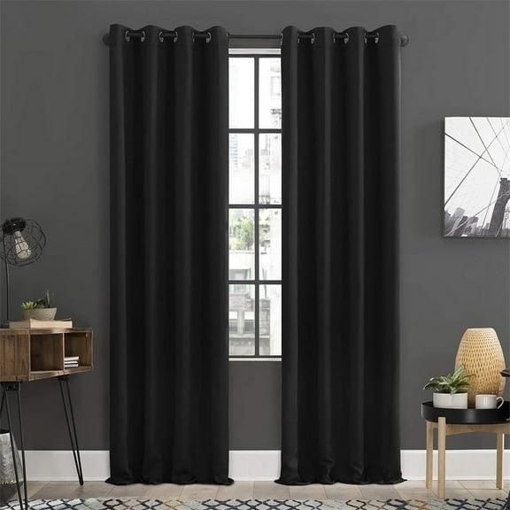 ZWHong Black Thermal Blackout Curtains/52 x 72 Inch/Set of 2 Panels Room Darkening Curtains for Bedroom