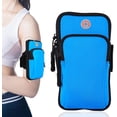 thumbnail image 1 of ZWHong Running Phone Holder, Universal Phone Armband for iPhone & Samsung, Workout Phone Holder with Arm Band, Secure Running Armband for Men & Women, Gym Exercise Phone Sleeve（blue）, 1 of 6