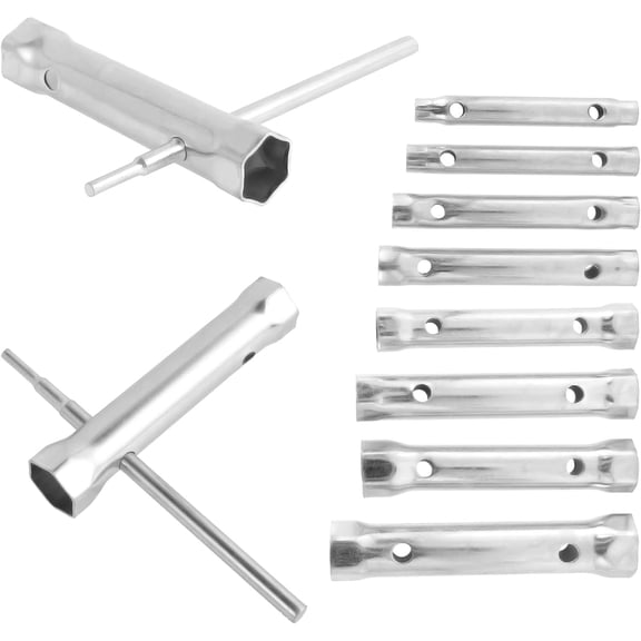 ZWHong Shower Valve Socket Wrench Set, 10Pcs Tubular Socket Wrenches 6-22mm with Extension Bars, Professional Shower Valve & Faucet Nut Removal Tool, Carbon Steel Plumbing Toolkit