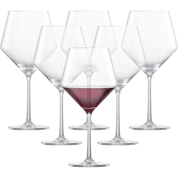 ZWIESEL GLAS Pure Burgundy Red Wine Glass (Set of 6), Graceful Glasses for Wine, Dishwasher-Safe Tritan Crystal Glasses, Made in Germany (23 Ounce)