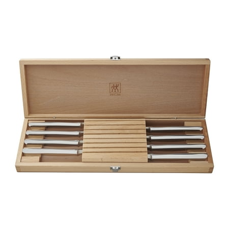 ZWILLING - Henckels 8-pc Stainless Steel Steak Knife Set w/Presentation Case - Brown