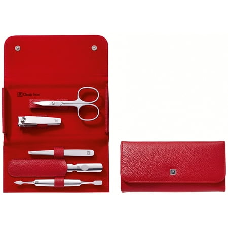 ZWILLING Beauty Classic Inox 6-pc Manicure Set with Leather Case - Red