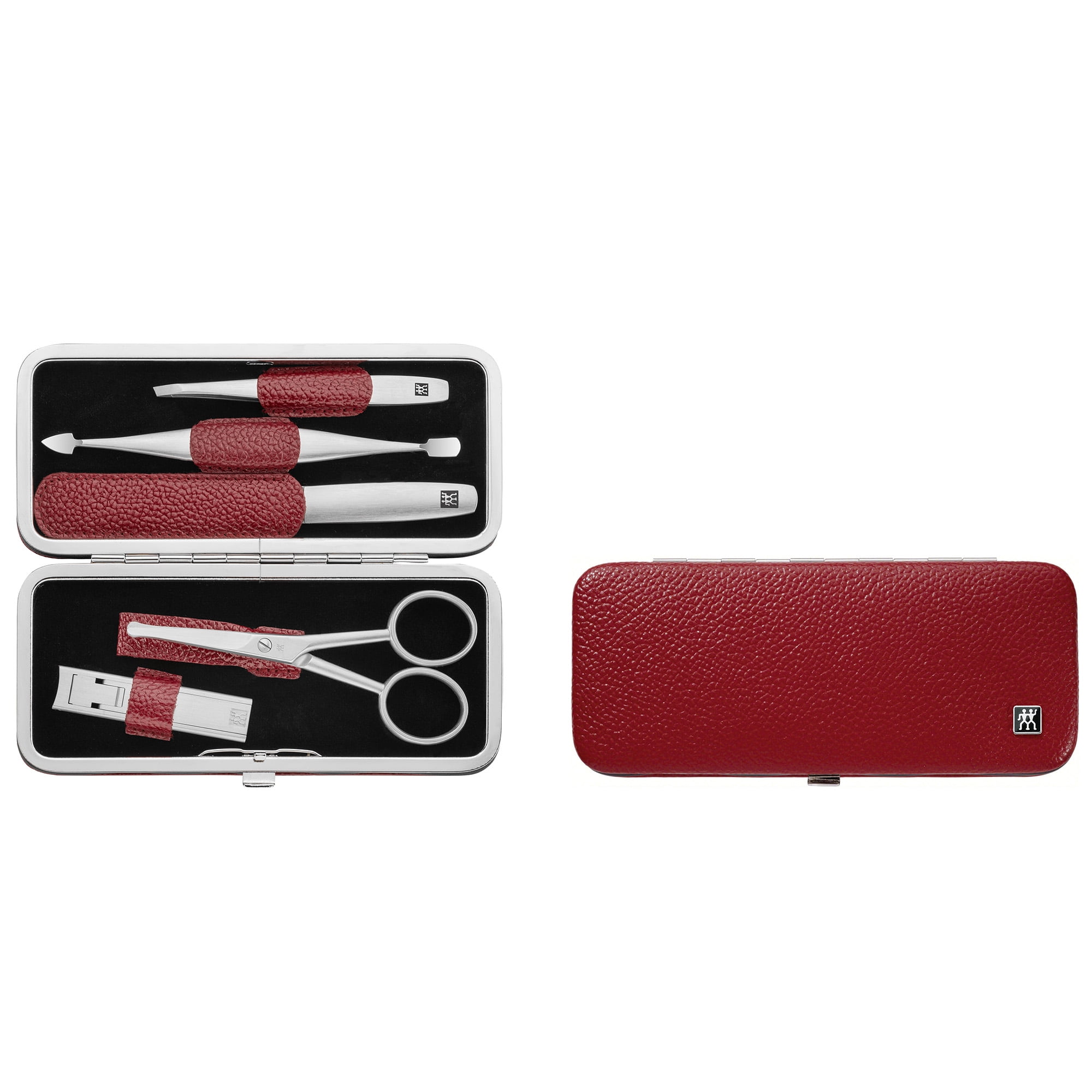 Red Beauty 6-pc Set Frame ZWILLING Leather Manicure TWINOX with Case