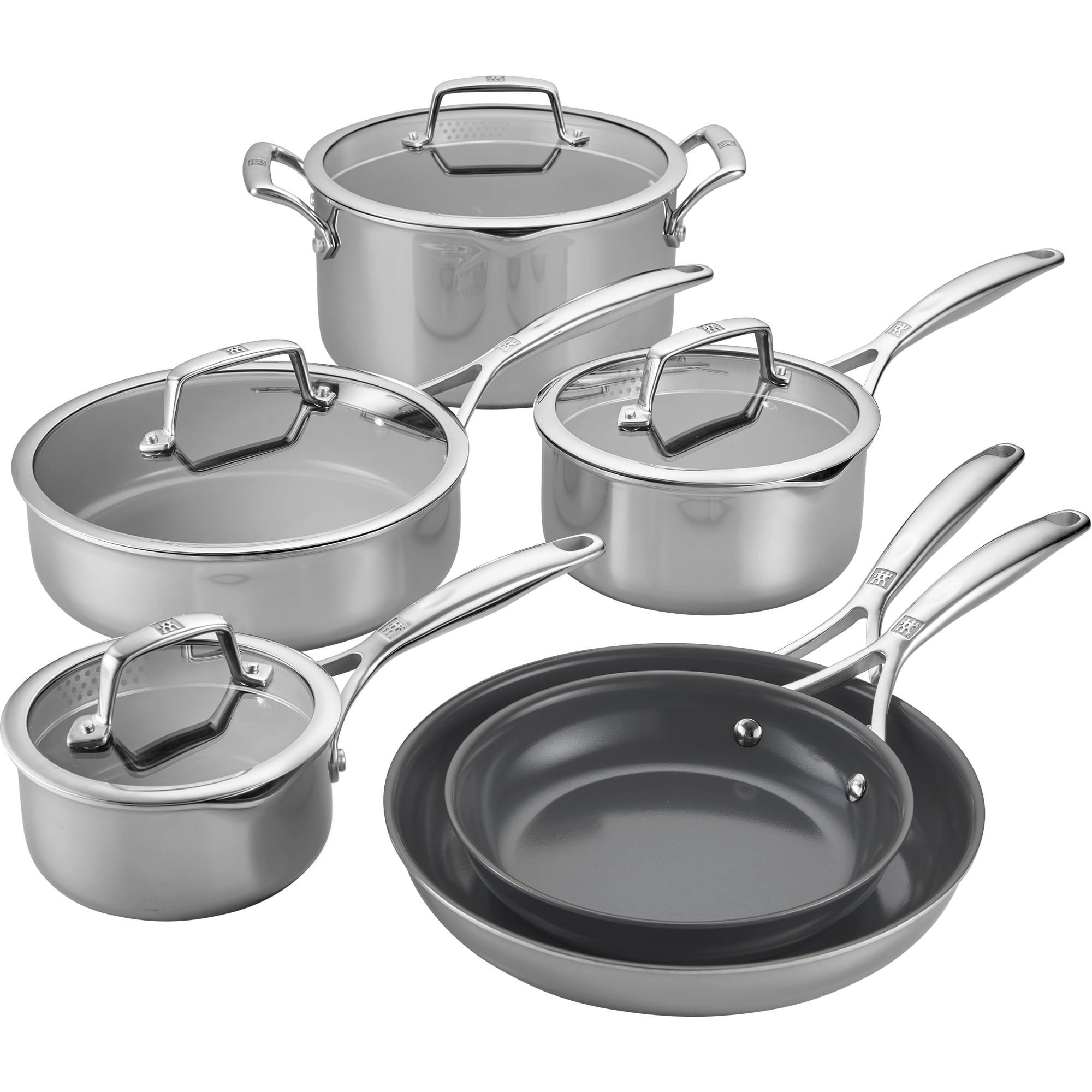 ZWILLING Energy Plus 10-pc Stainless Steel Ceramic Nonstick Cookware Set
