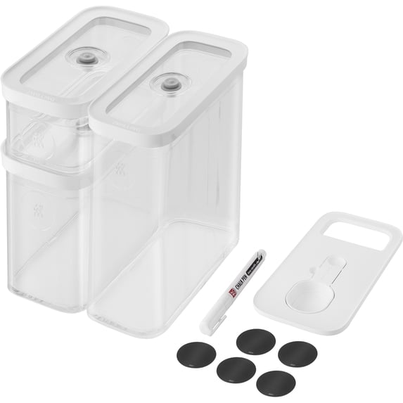 ZWILLING Fresh & Save Cube Box Set, 5-pc, Plastic, Airtight Dry Food Storage Container, Medium Cube Set