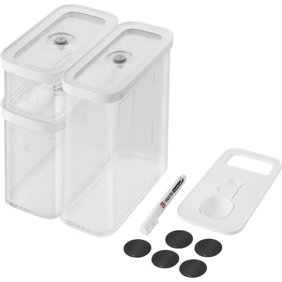 ZWILLING Fresh & Save Cube Box Set, 5-pc, Plastic, Airtight Dry Food Storage Container, Medium Cube Set