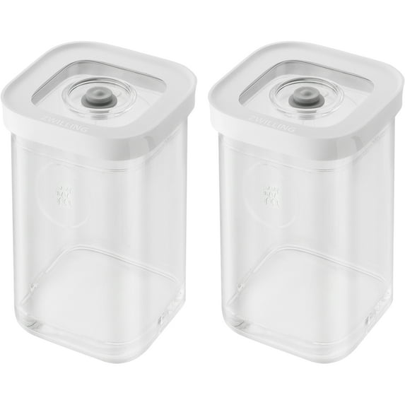 ZWILLING Fresh & Save Cube Boxes, Plastic, Airtight Dry Food Storage Container, 2-pc Small Medium Height Cube Set, 2S Container, .87-qt