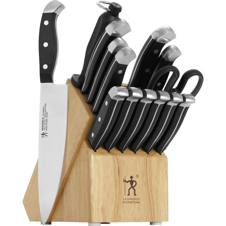  HENCKELS Graphite 20-pc Self-Sharpening Knife Set with Block,  Chef Knife, Paring Knife, Utility Knife, Bread Knife, Steak Knife, Brown,  Stainless Steel : Everything Else