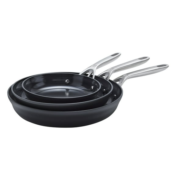 ZWILLING Motion Ceramic Hard Anodized 3-pc Aluminum Nonstick Fry Pan Set