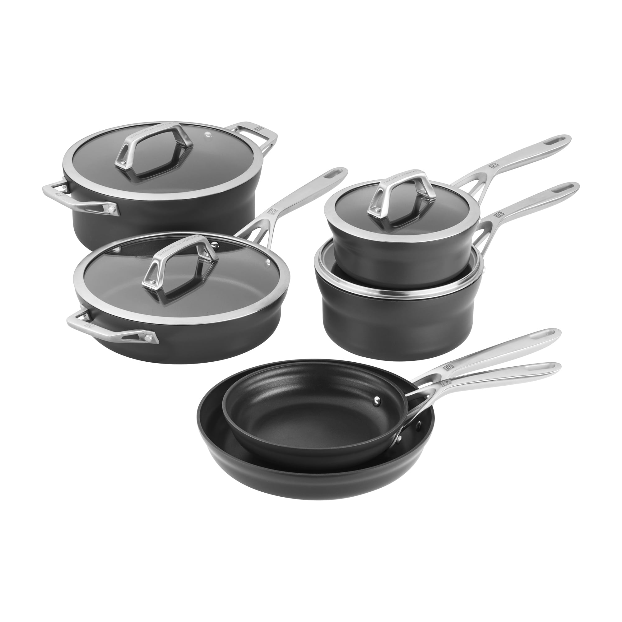 Zwilling Motion 10-Piece Black Aluminum Nonstick Cookware Set