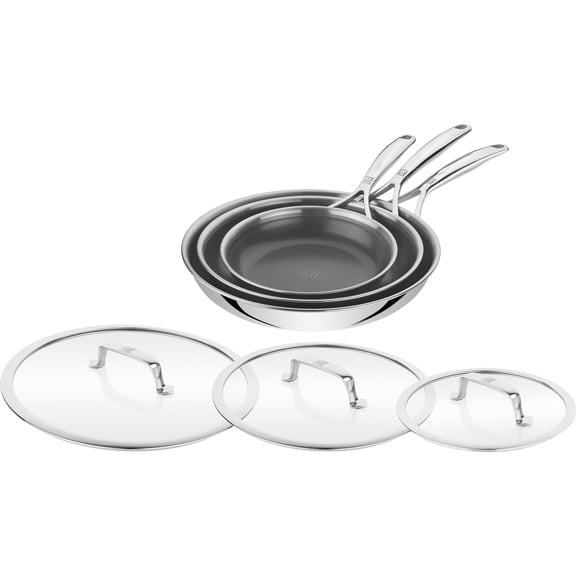 ZWILLING Peak 6-pc Stainless Steel Ceramic Nonstick Dual Performance Fry Pan Set