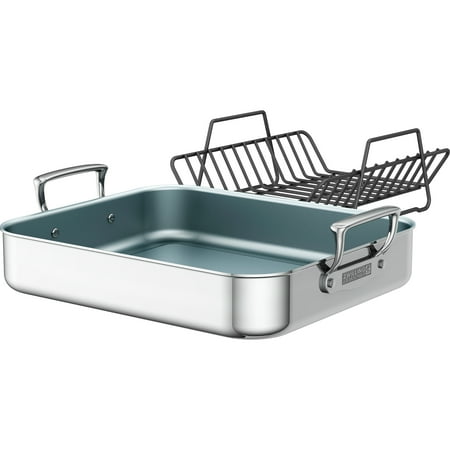 ZWILLING - Henckels Polished Stainless Steel Ceramic Nonstick Roasting Pan - Silver