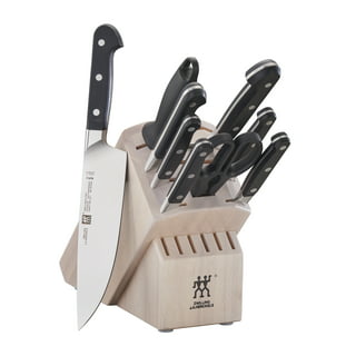 Knife Set, Karcu Kitchen Knife sets with Block 8 PCS German Steel with  Sharpener and Scissors, Acacia Wood Block, Black