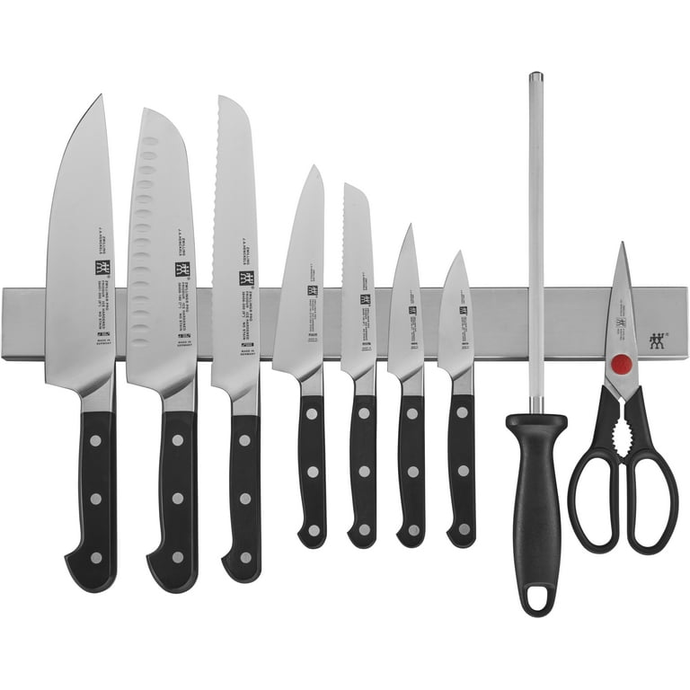 ZWILLING Pro 10-pc Knife Set With 17.5-inch Stainless Magnetic Knife Bar 