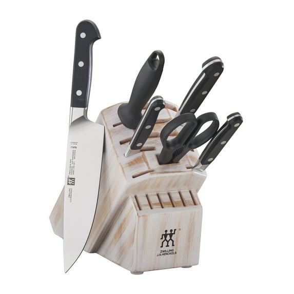 ZWILLING Pro 7-pc Knife Block Set - Rustic White